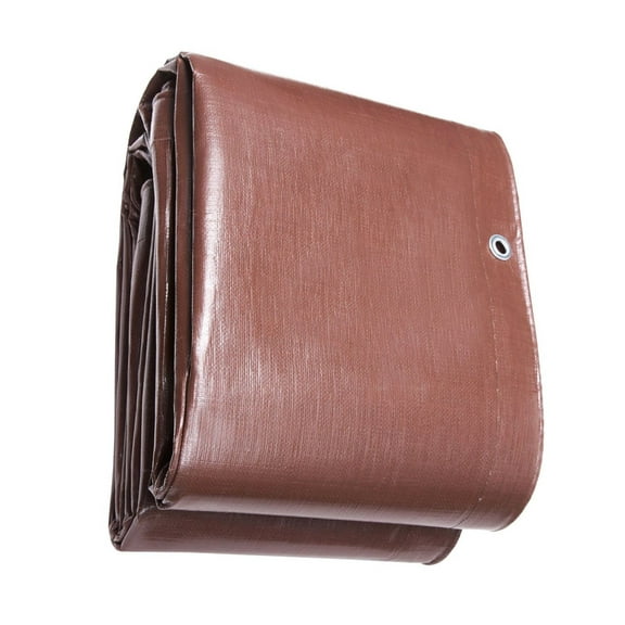 Tarp 20x40 ft 16 Mil Extra Thick, Waterproof Plastic Tarps Cover, Multi-Purpose Outdoor Tarpaulin with Grommets & Reinforced Edges for Truck, RV, Boat, Camping (Brown) 20 x 40 ft