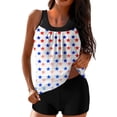 thumbnail image 3 of Nfurl Tankini Swimsuits for Women Trendy 4th of July Tankini Bathing Suits Tummy Control 2 Piece Bathing Suits Summer Beach Swimsuits White,Size XXL, 3 of 5