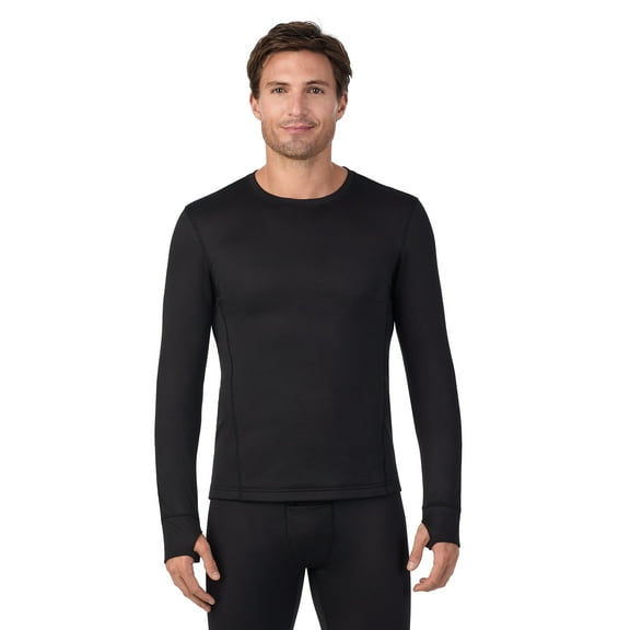 ClimateRight by Cuddl Duds Men’s Thermal Guard Long Sleeve Base Layer Crew neck top, Sizes S-3XL