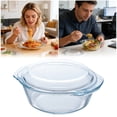 thumbnail image 1 of Creatine High Borosilicate Glass Double Handle Soup Saucepan With Lid Stovetop And Oven Cookware For Kitchen (4 Styles Size), 1 of 4