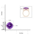 thumbnail image 4 of ANGARA Natural 11 Ct. Amethyst with Diamond Halo Ring in 14K Rose Gold for Women (Ring Size: 3.5), 4 of 9