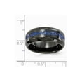 thumbnail image 6 of Grey Titanium Ring Band Wedding Blue Edward Mirell Black Ti Patterned Anodized Polished 9mm, 6 of 6