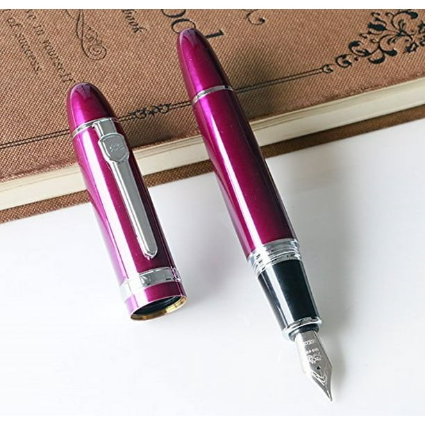 jinhao 159 purple fountain pen&silver trim with medium nib pen