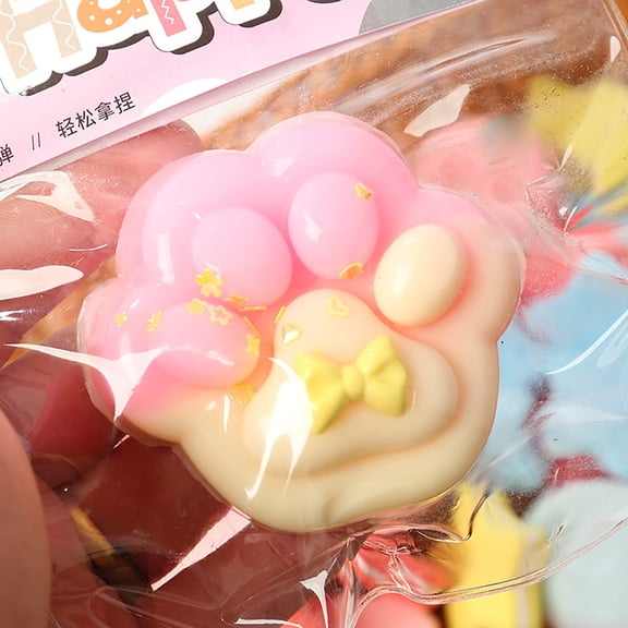 Fidgets Squishy Cat Paw Squishys, Cute Big Squishy Toys Sensory Stress Relief for Office School Travel (Pink)