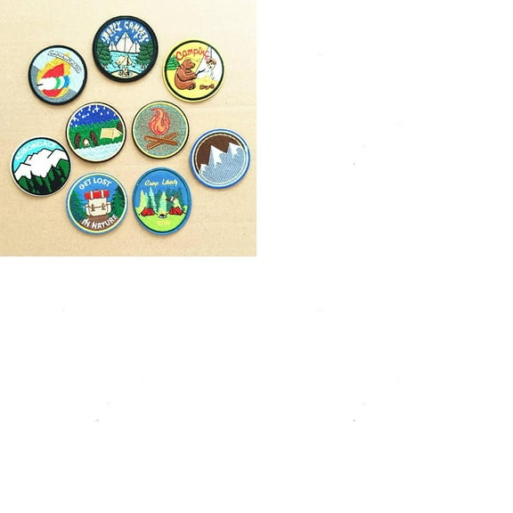1 Set Computerized Embroidery Cloth Iron On/Sew On Patches Costume Accessories Appliques Camp theme Mixed Color 9pcs/set