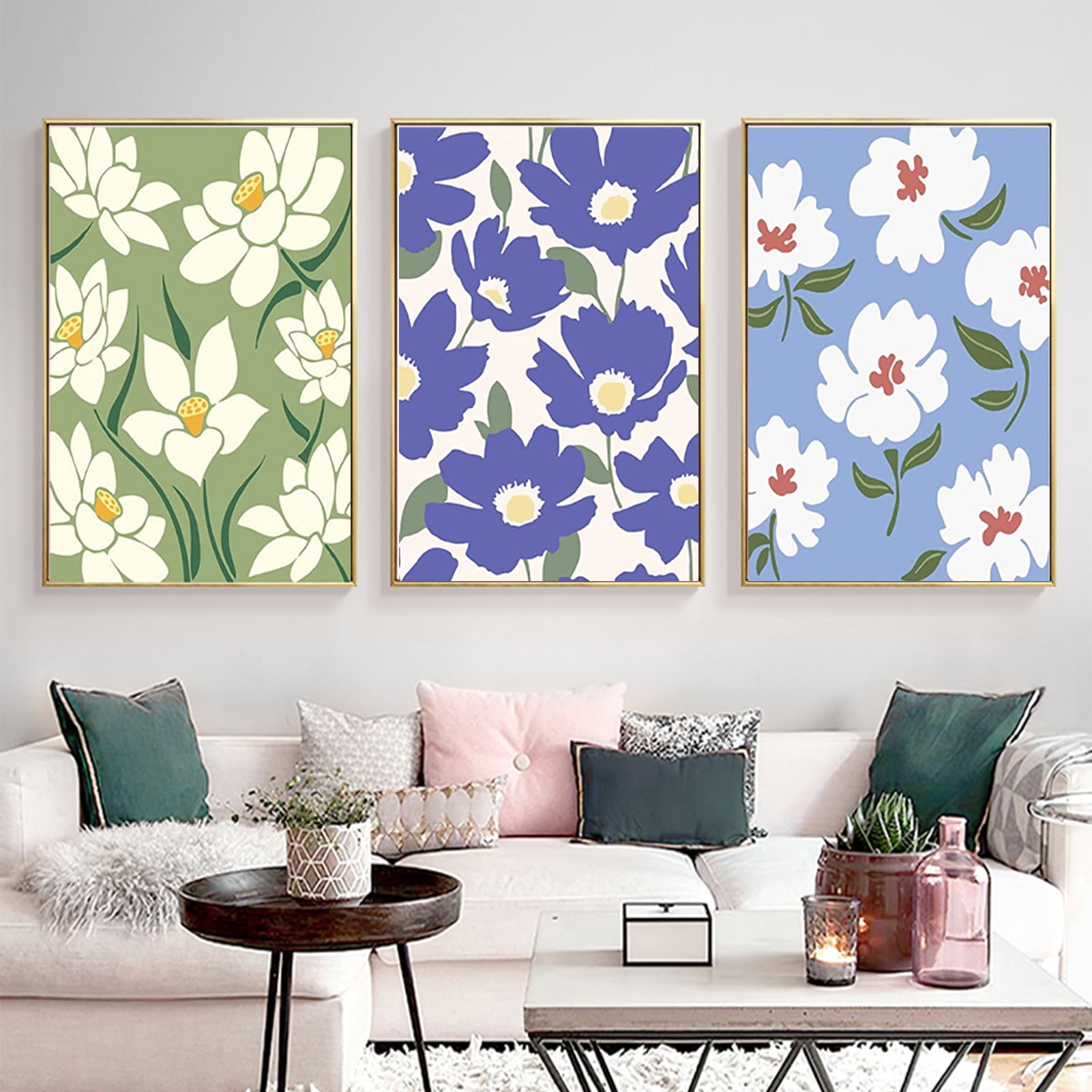 YALKIN Verf op nummer voor volwassenen, schilderen op nummer kits op canvas, zonder frame, doe-het-zelf kleur olieverfschilderij, acrylverf, muurdecoratie voor thuis (6 stuks, 30 x 40 cm
