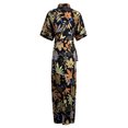 thumbnail image 4 of Robes Maxi pour Femmes 2023 Décontracté Femmes Décontracté Robe à Manches Mi-Longues Col Rond Imprimé Floral Robe Chemise Longueur Cheville Robe à Manches Courtes en Liquidation, 4 of 5