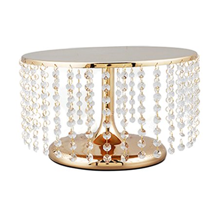 

Cake Stand with Crystal Pendants and Beads Cupcake Display Tray for Weddings 300x150mm
