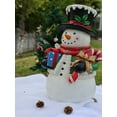 thumbnail image 1 of Snowman Statue avec Lumières LED Décor de Noël Alimentée par Batterie Usage Intérieur Uniquement, 1 of 7