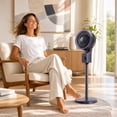 thumbnail image 4 of Standing Fan for Bedroom, 1190CFM Pedestal Fans Oscillating, Adjustable Floor Fan with DC Motor, 23dB Quiet, 12 Speeds, 12H Timer for Home Office- Purple, 4 of 7