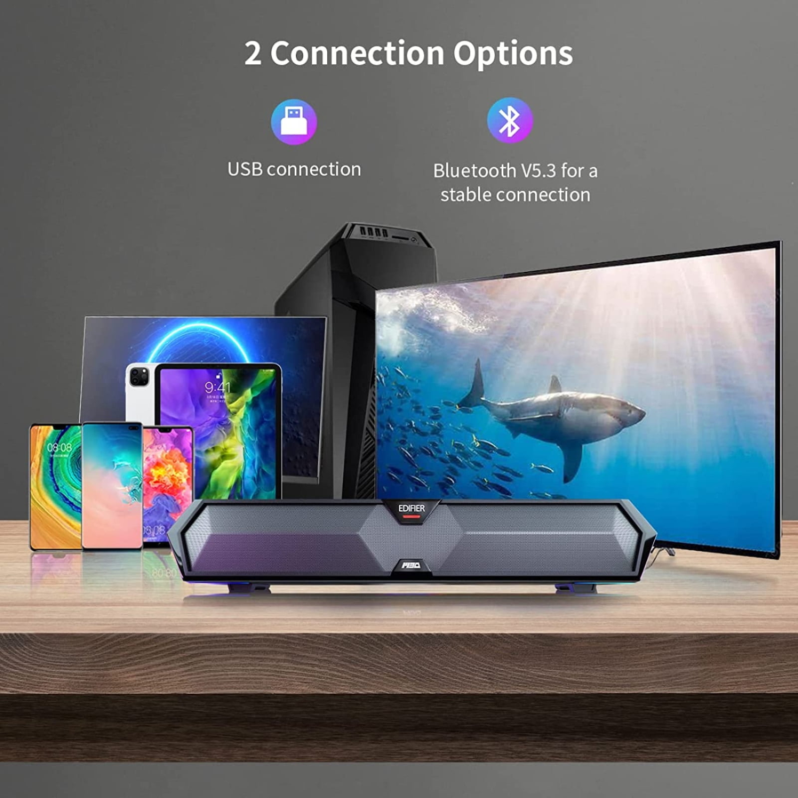 Edifier MG300 Bluetooth Tabletop Speaker with RGB light effects (Black)