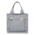 thumbnail image 7 of Canvas Tote Bag for Women Foldable Tote Bag with Zipper Travel Large Shoulder Bag Handbag for Work Large Capacity Portable Messenger Bag Gray, 7 of 7