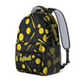 thumbnail image 2 of Softballs and Text Black Pattern Backpack for School, Cute School Bag with Adjustable Shoulder Straps and Padded Back, 15.3"x11"x6.7", 2 of 5