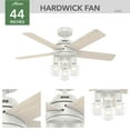 thumbnail image 5 of Hunter - Hardwick Indoor Ceiling Fan With Light, Remote, 44-inch, Fresh White, Casual-style, 4-speed WhisperWind Motor, 51331, for Living Rooms, Bedrooms, 5 of 13