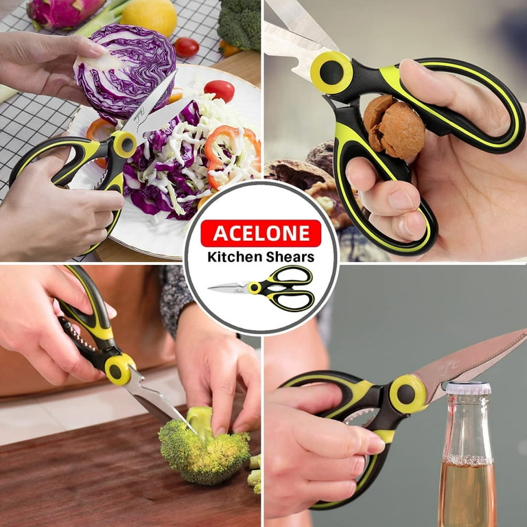 Acelone Kitchen Shears,Premium Heavy Duty Shears Ultra Sharp Stainless Steel Multi-function Kitchen Scissors for Chicken/Poultry/Fish/Meat