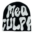 thumbnail image 1 of Gorro de lana de punto Y2K, gorro de jacquard con letras, gorro de hip-hop con letras, gorro de marea, gorro sin visera con letras huecas para hombres y mujeres, gorro de punto, 1 of 5