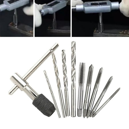 

T Handle Wrench Set Threading Hand Tool Twist Drill T-Handle Wrench Threading Tool Set 10Pcs