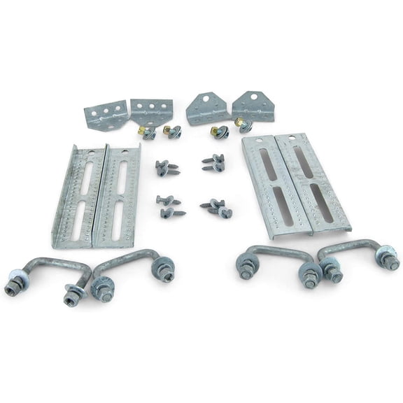 Sturdy Built (4) 10" Galvanized Swivel Top Bunk Bracket Kit with Hardware for 1.5x3 Boat Trailer Crossmember