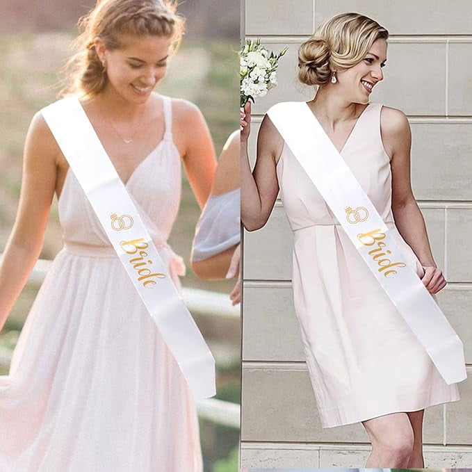Bride Groom Sash Set Bachelorette Party Sash Bride and Groom to Be Sash White and Black Bachelorette Sash for Bridal Shower Engagement Party Favors for Bridal Shower Walmart
