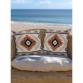 thumbnail image 5 of Outdoor Pillows Waterproof, Orange Beige Boho Bedding Throw Pillows with Insert for Couch Sofa Bed, Vintage Ethnic Tribal Southwestern 16x16 Inch Pillowcases Decorative Camping Patio Pillow Set of 1, 5 of 8