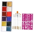 thumbnail image 2 of Face Body Paint Palette Makeup Art Paint 12 Colors Washable Neon Face Painting, 2 of 9