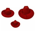 thumbnail image 3 of CalCastle Craft Decoration, 12pcs Mini Cowboy Hat, Western Wedding Favors, 2", Red, 12 Count, 3 of 6