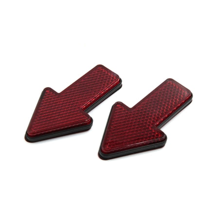 2pcs Red Plastic Arrow Shape Universal Reflector Reflective Plate for ...