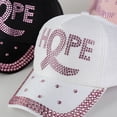 thumbnail image 4 of WMNTST Women's Rhinestone Baseball Cap Cancer Awareness Ribbon All-Season Cap Sparkly Classic Athletic Leisure Dad Hat, 4 of 4