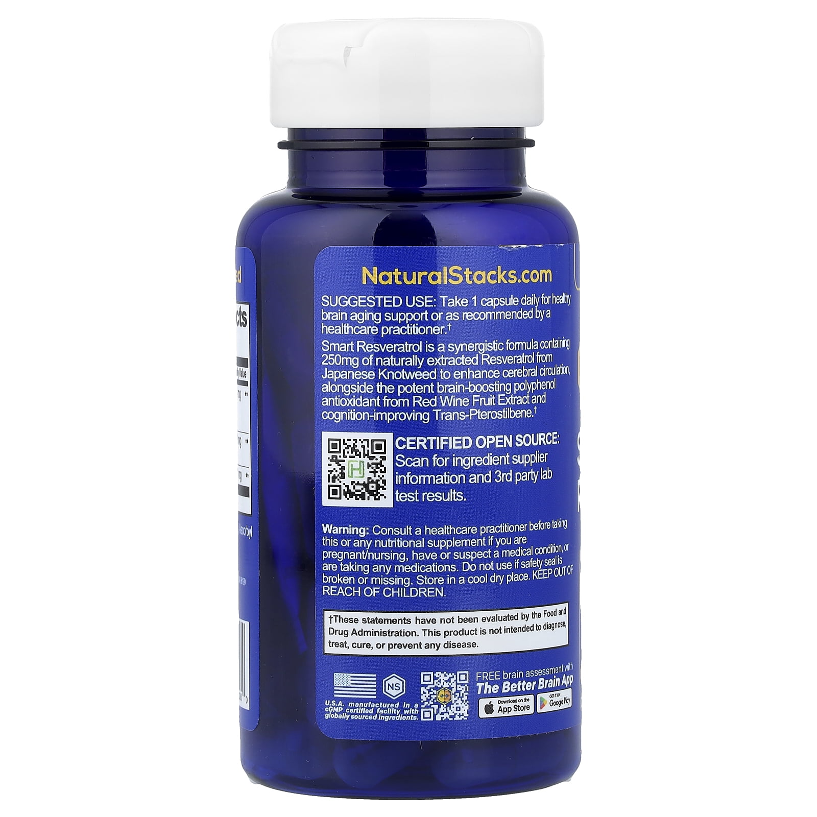 Natural Stacks Resveratrol+, 60 Vegan Capsules