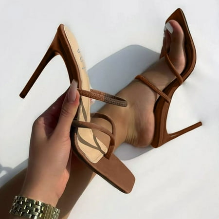 

Christmas Fashion Spring And Summer Women Sandals Large Size High Heels Clip On Casual Shoes