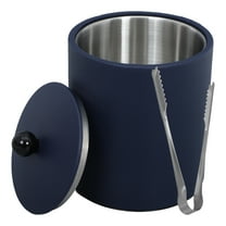 Navy Stainless Steel Ice Bucket with Lid for Bar Use Holds Ice Cubes and Beverages