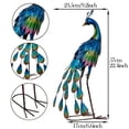 thumbnail image 6 of TERESA'S COLLECTIONS 22.4" Blue Peacock Metal Garden Statue, Mardi Gras Decor, Gift for Mom, 6 of 7
