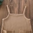thumbnail image 6 of Baby Girl Solid Color Romper Sleeveless Cotton Suspender Jumpsuit Headband, 6 of 8