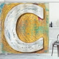 thumbnail image 1 of Ambesonne Letter C Shower Curtain, Old Look Letterpress, 69"Wx70"L, Marigold White Green, 1 of 3