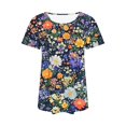 thumbnail image 4 of ChaoHeng Womens Tops Clearance under $10 Ladies' Round Neck Short Sleeve Loose Casual Printed Top, 4 of 6