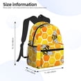 thumbnail image 4 of Daiia Honeycombs School Backpack for Men Women, Unisex Large Waterproof Bookbag Schoolbag Casual Daypack for High School/College/Teens/Travel/Work Black, 4 of 8