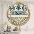thumbnail image 2 of Designart 'Fleur de Lis Gold Crown' Glam wall clock, 2 of 5