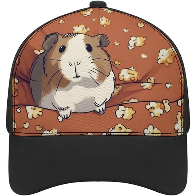Animal and Popcorn Baseball Cap Classic Golf Cap Soft Dad Hat Multicolor Adjustable Low Profile Hat Unisex