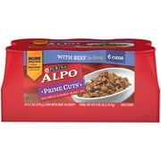 (6 Pack) Purina ALPO Gravy Wet Dog Food, Prime Cuts With Beef, 13.2 oz. Cans