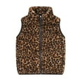 thumbnail image 2 of TAGOLD Kids Coats, Toddler Baby Boys Girls Leopard Print Stripe Plush Cute Winter Thick Casual Keep Warm Singlet Coat Jacket, 2 of 5