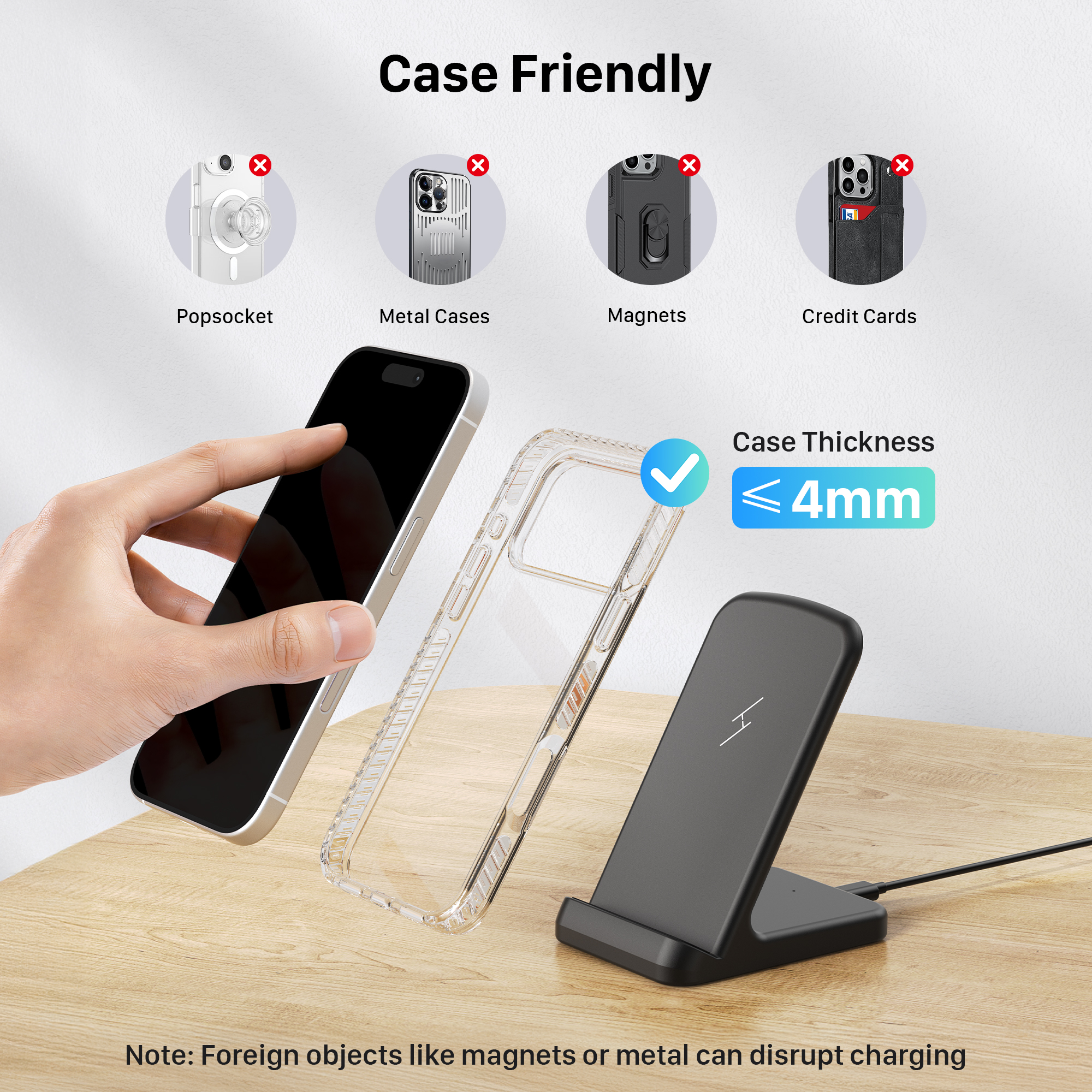 ETEPEHI Wireless Charger Stand for iPhone and Samsung photo 5