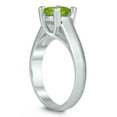 thumbnail image 2 of SZUL Women's Round 7MM Peridot Cathedral Solitaire Ring in 10K White Gold, 2 of 4