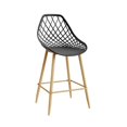 thumbnail image 3 of Kurv™ Indoor and Outdoor Counter Chair - Black Seat with Natural Finish Legs - Set of 2, 3 of 7