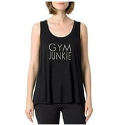 Zobha Graphic Tank Gym Junkie Active Wear Black Small