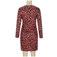 thumbnail image 6 of Women Dresses Plus Printed V-neck Dresses Printed Long Sleeved Sexy Fashion Dresses Black Trendy Skirt Size L, 6 of 9