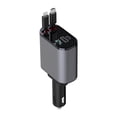 thumbnail image 2 of Ohmyroo 100W 3-In-1 Retractable Auto Fast Charger Lighter Adapter With Digital Display Hub, 2 of 9