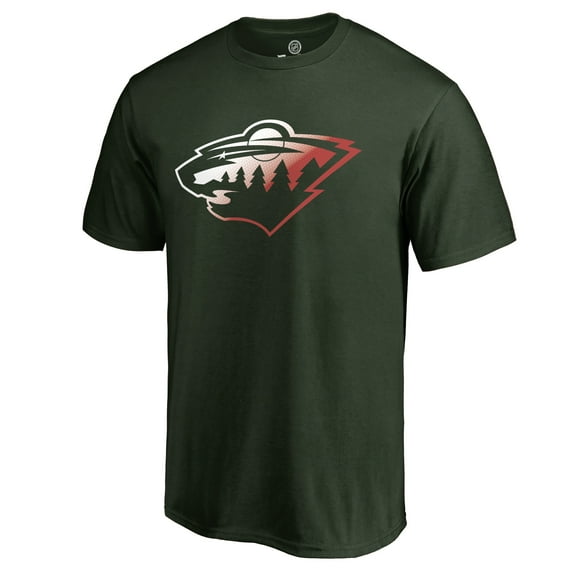Men's Green Minnesota Wild Gradient Logo T-Shirt