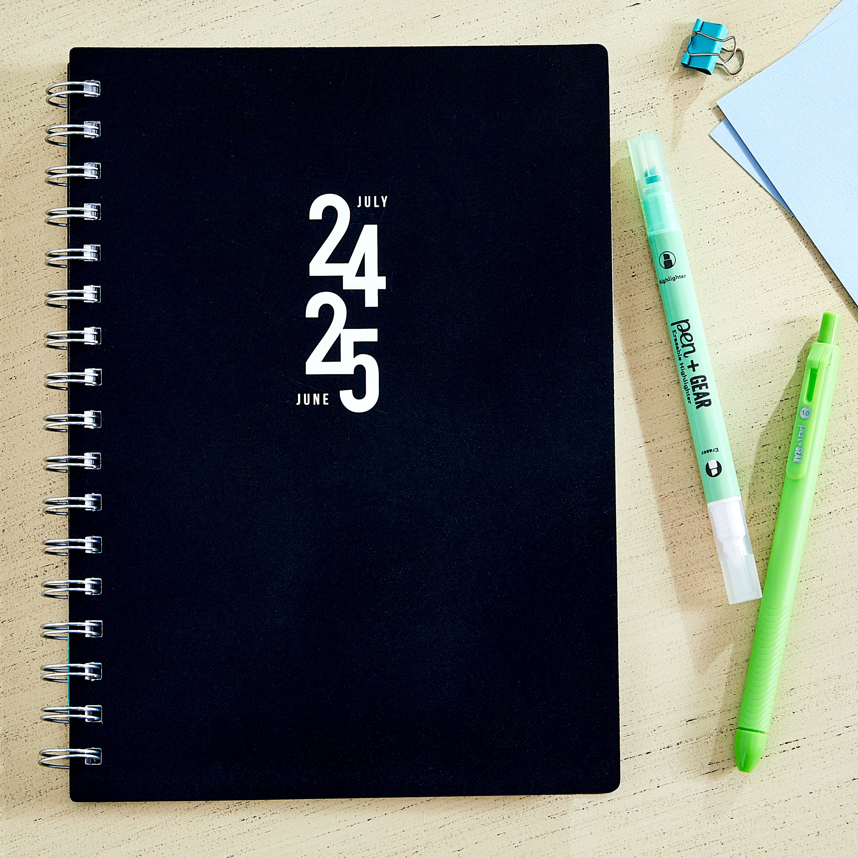 Pen+Gear Weekly Planner, 7" x 9", Black, July 2024 to June 2025