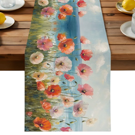 Table Runner Concubine Oil Painting Decorative Table Runner for Kitchen Farmhouse Dinning Runner for Party Wedding Holiday Indoor Outdoor 13x36inch