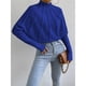 thumbnail image 4 of Suéteres de Punto con Mangas Murciélago y Cuello Alto para Mujer. Azul L, 4 of 7